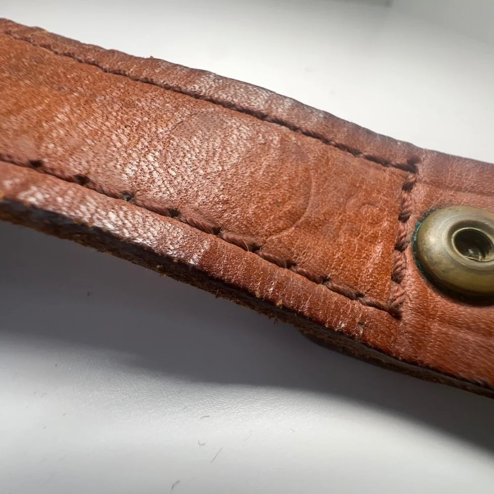 VTG Smith &‎ Wesson Rifle Sling Leather Brown Metal Swivle Brass Chicago Screws